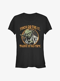 Star Wars Trick Or Treat, There Is No Try Yoda Halloween Girls T-Shirt