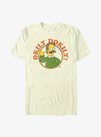 The Simpsons Okily Dokily Flanders Dad Circle T-Shirt