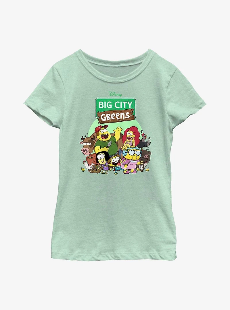 Disney Big City Greens Group Shot Youth Girls T-Shirt