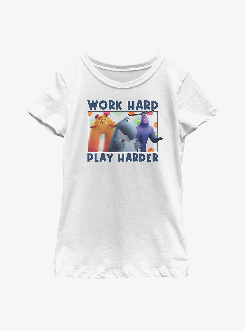 Disney Pixar Monsters At Work Play Hard Youth Girls T-Shirt