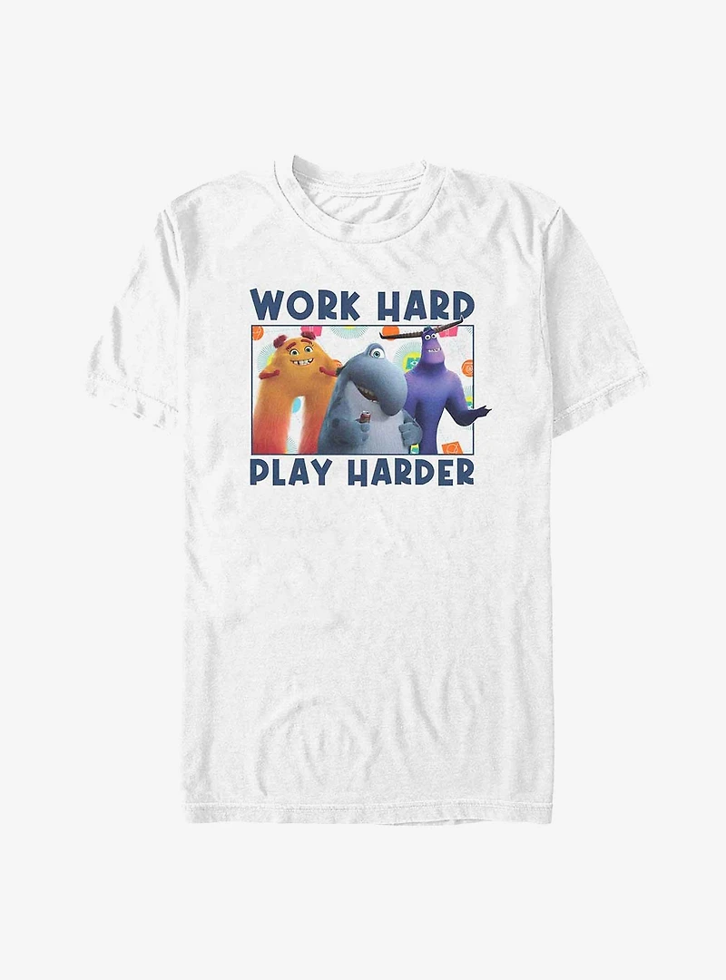 Pixar Monsters At Work Play Hard T-Shirt