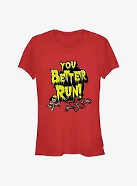 Stranger Things Dustin You Better Run Girls T-Shirt