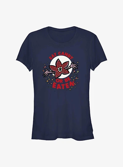 Stranger Things Eat Candy Or Be Eaten Girls T-Shirt