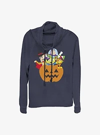Disney Pixar Toy Story Pumpkin Surprise Characters Girls Cowlneck Long-Sleeve Top