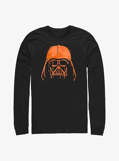 Star Wars Orange Darth Vader Drip Long-Sleeve T-Shirt