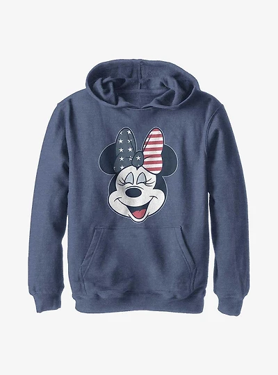 Disney Minnie Mouse American Bow Youth Hoodie