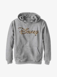 Disney Logo Leopard Fill Youth Hoodie