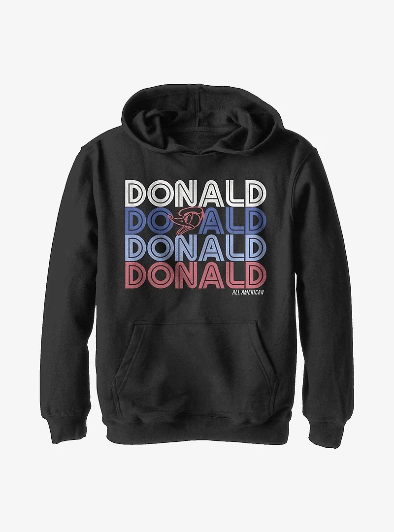 Disney Donald Duck Retro Stack Youth Hoodie