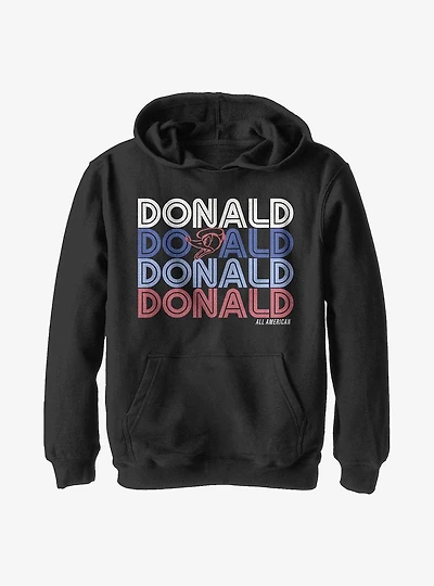 Disney Donald Duck Retro Stack Youth Hoodie