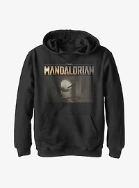 Star Wars The Mandalorian Logo Scene Youth Hoodie