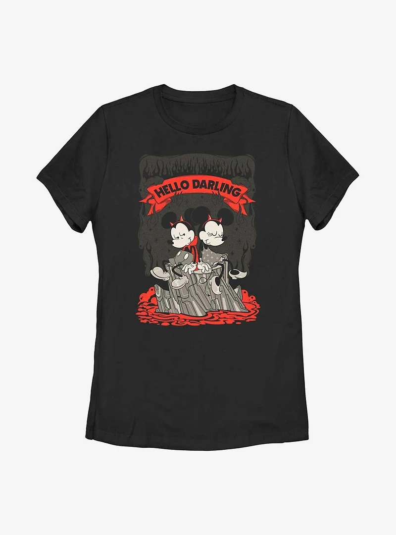 Disney Mickey Mouse Hello Darling Womens T-Shirt