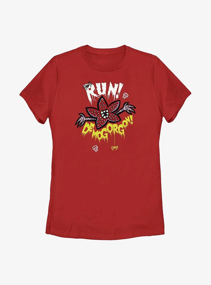 Stranger Things Run Away Womens T-Shirt