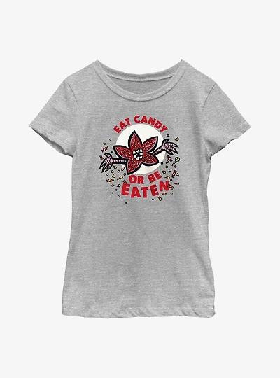 Stranger Things Eat Or Be Eaten Youth Girls T-Shirt