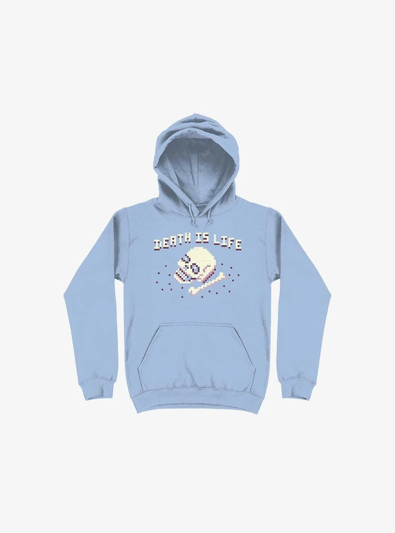 Death Is Life Skull Light Blue Hoodie