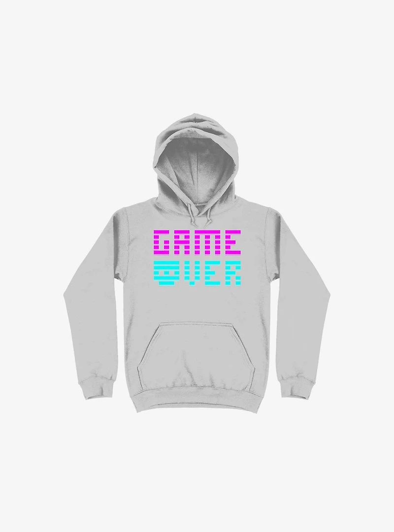 Game Over Skull Silver Hoodie
