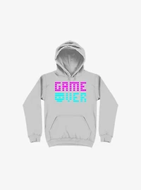 Game Over Skull Silver Hoodie