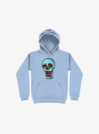 Modern Skull Light Blue Hoodie