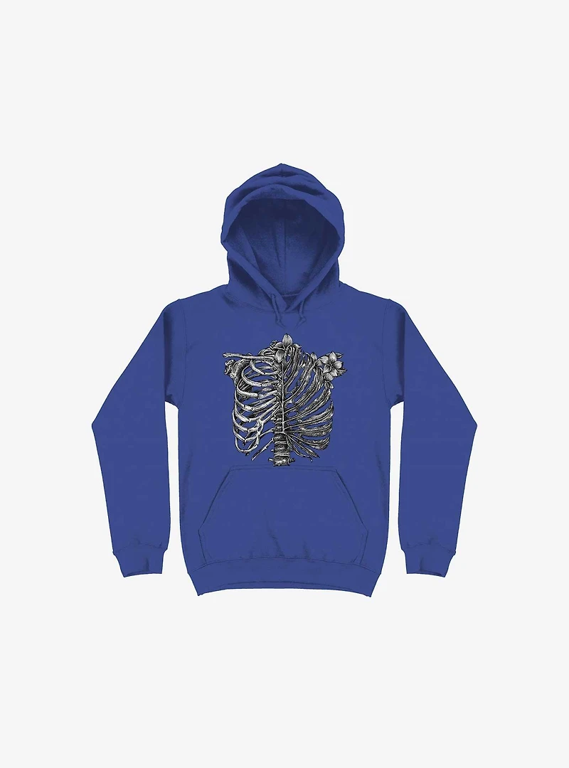 Skeleton Rib Tropical Royal Blue Hoodie