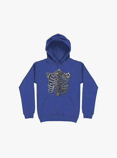 Skeleton Rib Tropical Royal Blue Hoodie