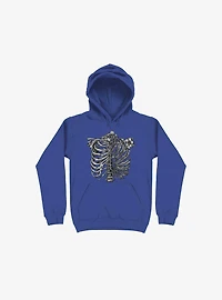 Skeleton Rib Tropical Royal Blue Hoodie