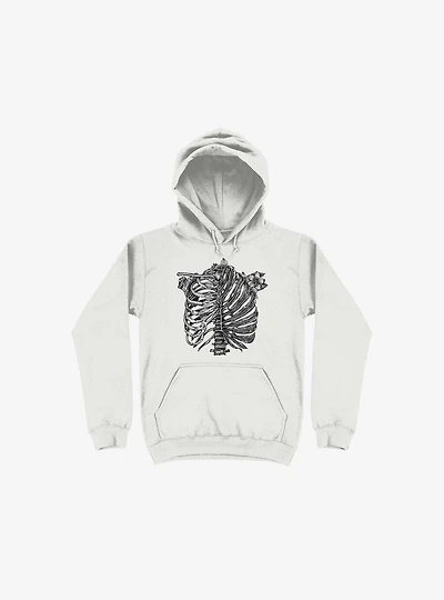 Skeleton Rib Tropical White Hoodie