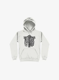 Skeleton Rib Tropical White Hoodie