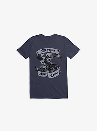 Beans & Bones Coffee Skeleton Navy Blue T-Shirt