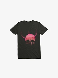 Blood Skull With Viking Helmet Black T-Shirt