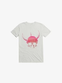 Blood Skull With Viking Helmet White T-Shirt