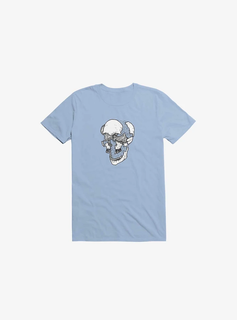Dynamical Skull Light Blue T-Shirt
