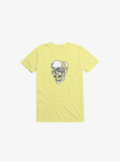 Dynamical Skull Corn Silk Yellow T-Shirt