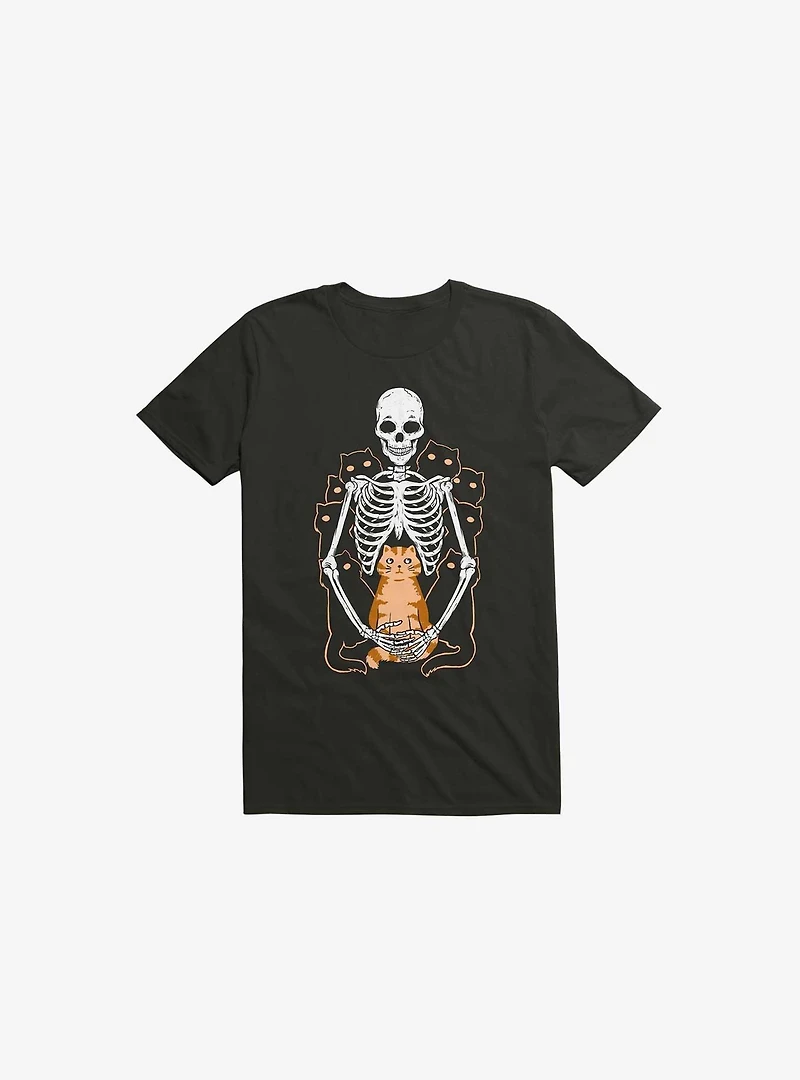 I Wish Was My Cat Skeleton Black T-Shirt