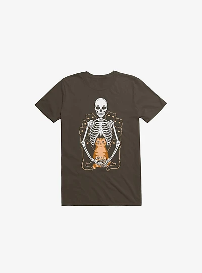 I Wish Was My Cat Skeleton Brown T-Shirt