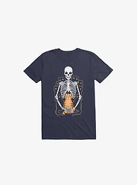 I Wish Was My Cat Skeleton Navy Blue T-Shirt