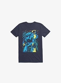 Invasion Of The Giant Techno Skulls Navy Blue T-Shirt