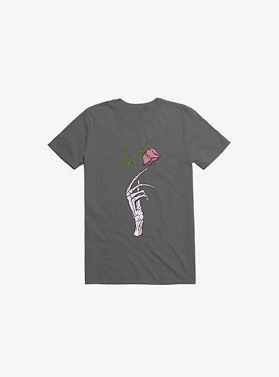 The Dead Rose Skeleton Hand Asphalt Grey T-Shirt