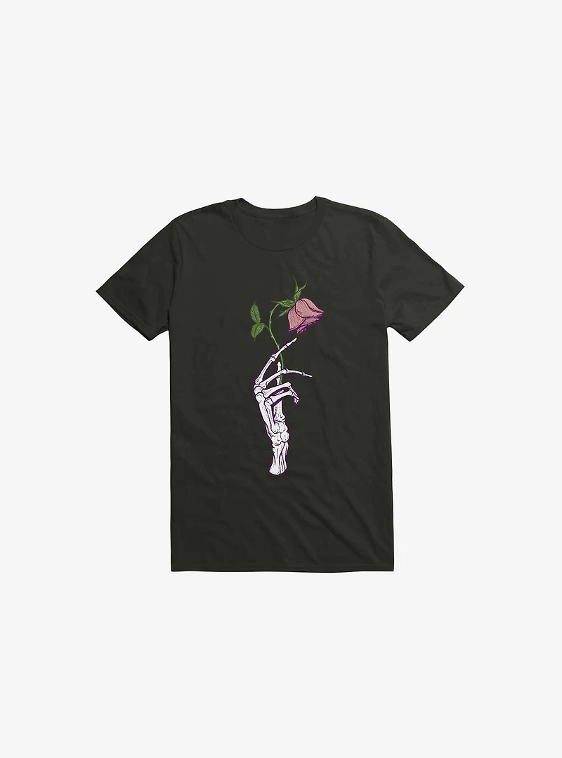 The Dead Rose Skeleton Hand Black T-Shirt