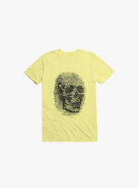 Unique And Equal Skull Fingerprint Corn Silk Yellow T-Shirt