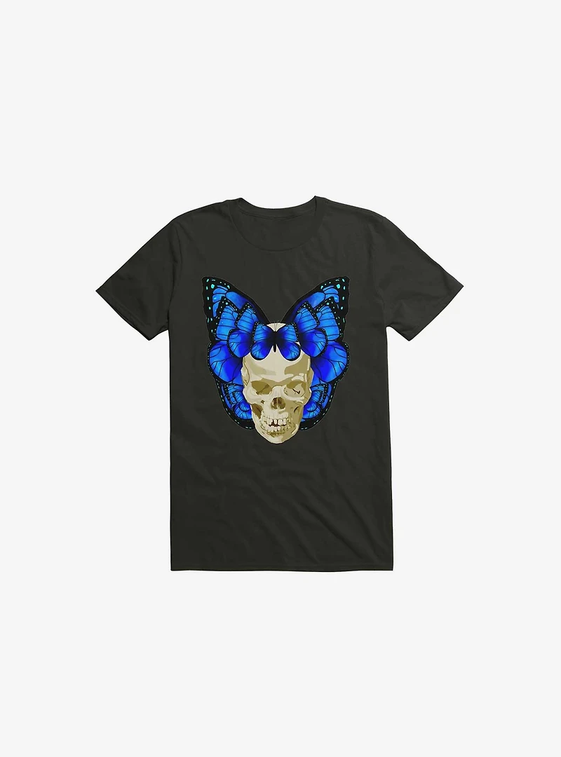 Wings Of Death Butterfly Skull Black T-Shirt