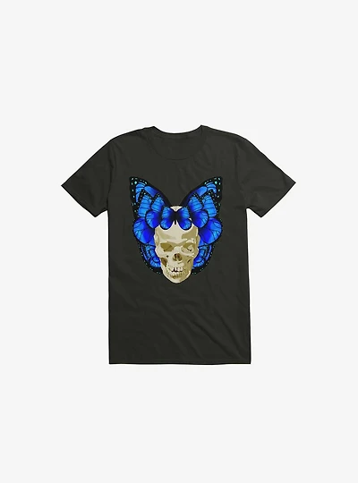 Wings Of Death Butterfly Skull Black T-Shirt
