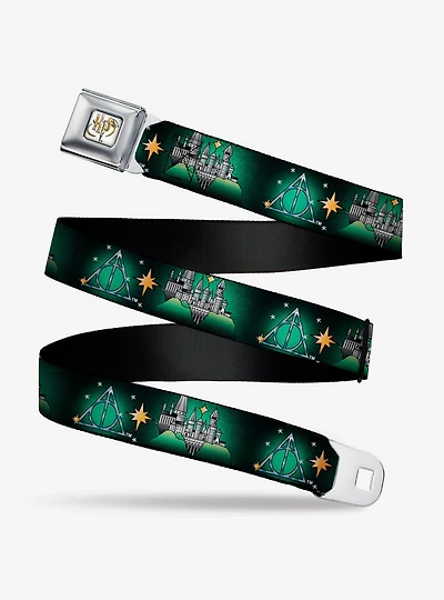 Harry Potter Hogwarts And Deathly Hallows Tattoo Seatbelt Belt