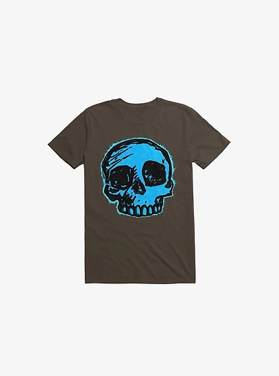 Blue Skull Brown T-Shirt