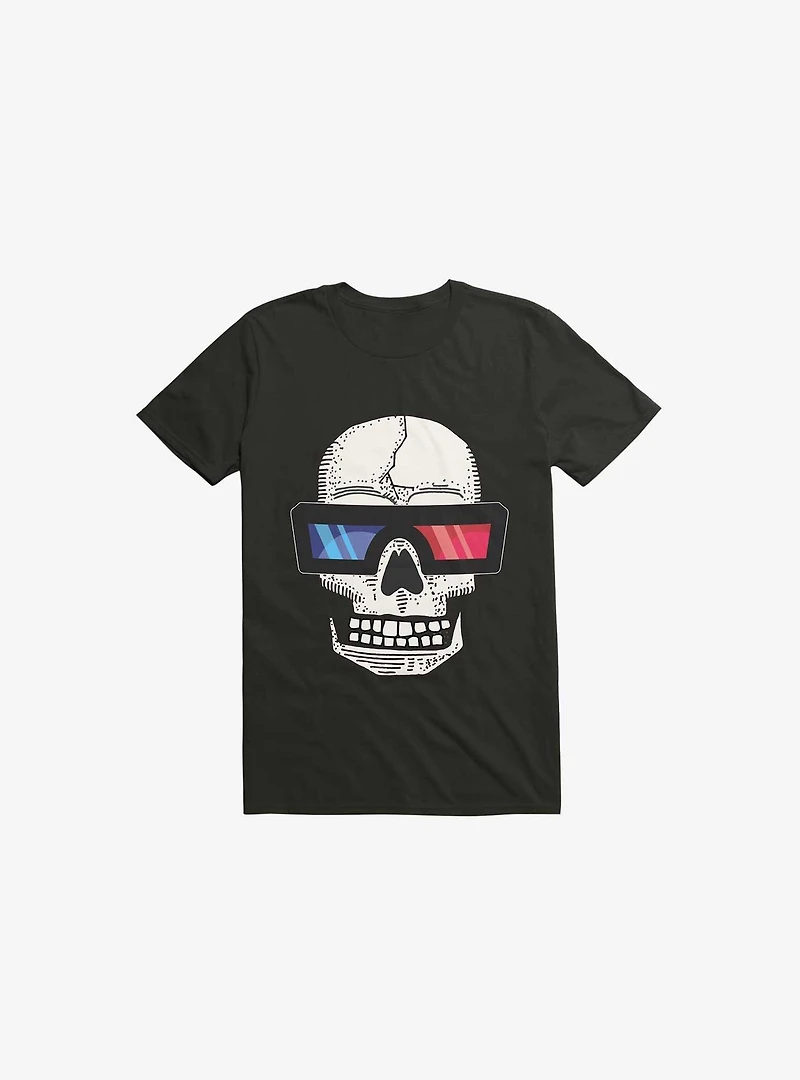 Happy Skull Living Life 3D Black T-Shirt