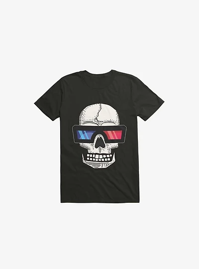 Happy Skull Living Life 3D Black T-Shirt