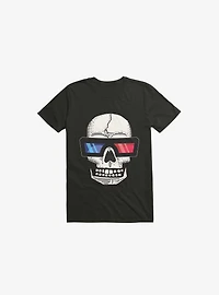 Happy Skull Living Life 3D Black T-Shirt