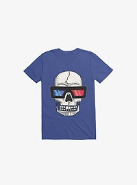 Happy Skull Living Life 3D Royal Blue T-Shirt