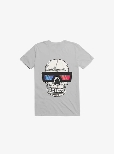 Happy Skull Living Life 3D Ice Grey T-Shirt