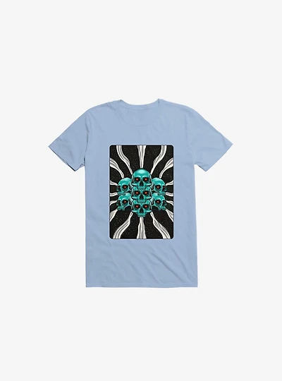 Pile Of Bones Skull Light Blue T-Shirt