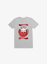 White Trippy Viking Helmet Smears Ice Grey T-Shirt