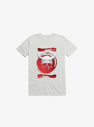 White Trippy Viking Helmet Smears T-Shirt